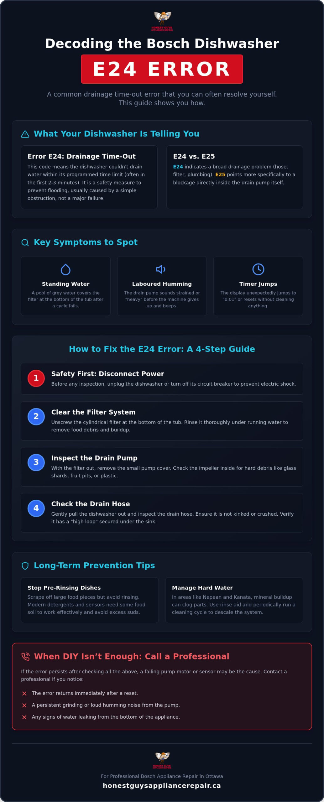 Bosch Dishwasher E24 Error: A Homeowner’s Guide to Fixes and Prevention